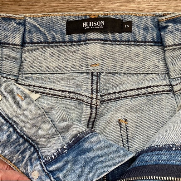 Hudson Jeans Elly High Rise Tapered Crop Denim Jeans In Skyline Size 25 - Picture 10 of 15
